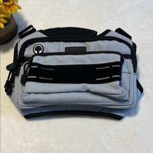 Jipimon Gray and Black Messenger Bag with Functional Design